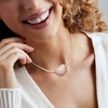image:imageRossSimons 445mm Cultured Pearl and 5500 Carat Rose Quartz Heart Necklace With 18kt Gold Over Sterling16 Inches