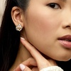 image:imageRossSimons 45mm Cultured Pearl and 20 ct tw White Topaz Vine Earrings in 18kt Gold Over Sterling