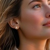 image:imageRossSimons 556mm Cultured Pearl and 35 ct tw Diamond Earrings in 18kt Gold Over Sterling