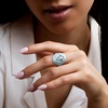 image:imageRossSimons 600 Carat Sky Blue Topaz and 30 ct tw White Zircon Ring With Pastel Blue Enamel in Sterling SilverTopaz