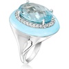image:imageRossSimons 600 Carat Sky Blue Topaz and 30 ct tw White Zircon Ring With Pastel Blue Enamel in Sterling SilverTopaz