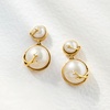 image:imageRossSimons 610mm Cultured Pearl Drop Earrings With LabGrown Diamonds in 18kt Gold Over Sterling