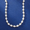 image:imageRossSimons 89mm Cultured Oval Pearl Necklace With 14kt Yellow Gold160 Inches