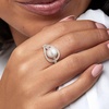 image:imageRossSimons 995mm Cultured Pearl and 20 ct tw Diamond Ring in Sterling Silver