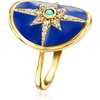 image:imageRossSimons Blue Enamel Turquoise and 20 ct tw White Zircon North Star Ring in 18kt Gold Over SterlingCreated Turquoise