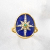 image:imageRossSimons Blue Enamel Turquoise and 20 ct tw White Zircon North Star Ring in 18kt Gold Over SterlingCreated Turquoise