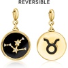 image:imageRossSimons Cancer  Onyx Reversible Zodiac Charm With LabGrown Diamonds in 18kt Gold Over Sterling