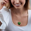 image:imageRossSimons Carved Jade Heart Paper Clip Link YNecklace With Single LabGrown Diamond in 18kt Gold Over Sterling 18 inches