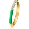image:imageRossSimons Green Enamel Ring With Diamonds in 18kt Gold Over SterlingDiamond