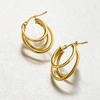 image:imageRossSimons Italian 10kt Yellow Gold TripleOval Hoop Earrings