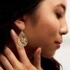 image:imageRossSimons Italian 14kt Yellow Gold Floral Embroidery Teardrop Earrings