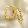 image:imageRossSimons Italian 14kt Yellow GoldPlated Twisted Hoop Earrings