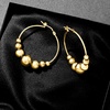 image:imageRossSimons Italian 18kt Gold Over Sterling Graduated Bead Hoop Earrings