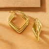 image:imageRossSimons Italian 18kt Gold Over Sterling TripleSquare Hoop Earrings