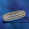 image:imageRossSimons Italian 2Tone Sterling Silver Jewelry Set 3 46mm Bead Stretch Braceletsno gemstone