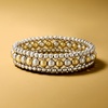 image:imageRossSimons Italian 2Tone Sterling Silver Jewelry Set 3 46mm Bead Stretch Braceletsno gemstone