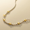 image:imageRossSimons Italian 48mm Sterling Silver and 18kt Gold Over Sterling Graduated Bead NecklaceNo Gemstone