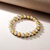 image:imageRossSimons Italian 8mm Sterling Silver and 18kt Gold Over Sterling Bead Stretch Braceletno gemstone
