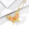 image:imageRossSimons Italian Pink and Orange Enamel Butterfly Pendant Necklace in 18kt Gold Over Sterling 18 inches