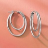 image:imageRossSimons Italian Sterling Silver DoubleOval Hoop Earrings