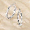 image:imageRossSimons Italian Sterling Silver Hammered Hoop Earrings