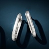 image:imageRossSimons Italian Sterling Silver Medium Paper Clip Link Hoop Earrings