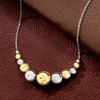 image:imageRossSimons Italian Sterling Silver and 18kt Gold Over Sterling Graduated Bead CableChain Necklace 18 inches