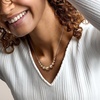 image:imageRossSimons Italian Sterling Silver and 18kt Gold Over Sterling Graduated Bead CableChain Necklace 18 inches