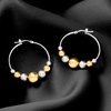 image:imageRossSimons Italian Sterling Silver and 18kt Gold Over Sterling Graduated Bead Hoop Earrings