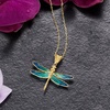 image:imageRossSimons Italian Tonal Blue Enamel and 18kt Yellow Gold Dragonfly Pendant Necklace18 Inches