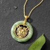 image:imageRossSimons Jade Tiger Head Pendant Necklace in 18kt Gold Over Sterling 18 inches