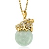 image:imageRossSimons Jade and 70 ct tw White Topaz Frog Pendant Necklace With Sapphires in 18kt Gold Over Sterling 18 inches