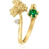 image:imageRossSimons Lily Of The Valley FlowerMay Birthstone Ring With LabGrown Emerald and Diamond in 18kt Gold Over SterlingCreated Emerald