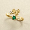 image:imageRossSimons Lily Of The Valley FlowerMay Birthstone Ring With LabGrown Emerald and Diamond in 18kt Gold Over SterlingCreated Emerald