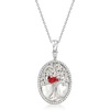 image:imageRossSimons MotherOfPearl Tree Of Life Cardinal Pendant Necklace With 50 ct tw White Topaz and Multicolored Enamel in Sterling Silvermother of pearl