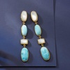 image:imageRossSimons MotherOfPearl and Larimar Drop Earrings in 18kt Gold Over Sterling