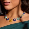 image:imageRossSimons MultiGemstone Floral Overlay Necklace With 500 ct tw White Topaz and 13 ct tw Diamonds in 18kt Gold Over SterlingAventurine