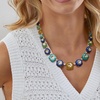image:imageRossSimons MultiGemstone Floral Overlay Necklace With 500 ct tw White Topaz and 13 ct tw Diamonds in 18kt Gold Over SterlingAventurine