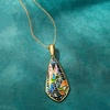 image:imageRossSimons Multicolored Enamel and Abalone Shell Hummingbird Mosaic Pendant Necklace in 18kt Gold Over Sterling 18 inches