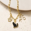 image:imageRossSimons Onyx Cat Charm in 18kt Gold Over Sterling