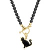 image:imageRossSimons Onyx Cat Charm in 18kt Gold Over Sterling
