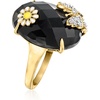 image:imageRossSimons Onyx and 20 ct tw White Zircon Butterfly and Flower Ring With Single Black Spinel in 18kt Gold Over SterlingOnyx
