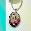 image:imageRossSimons Our Lady Of Guadalupe Pendant Necklace With Dried Flowers in Sterling Silver 18 inches