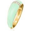 image:imageRossSimons Pastel Green Enamel Dome Ring With Diamonds in 18kt Gold Over SterlingDiamond