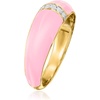 image:imageRossSimons Pastel Pink Enamel Dome Ring With Diamonds in 18kt Gold Over SterlingDiamond
