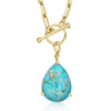 image:imageRossSimons PearShaped Turquoise Charm in 18kt Gold Over Sterling