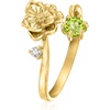 image:imageRossSimons Poppy FlowerAugust Birthstone Ring With 20 Carat Peridot and Single LabGrown Diamond in 18kt Gold Over SterlingDiamond