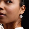 image:imageRossSimons RhodiumPlated Floral Hoop Drop Earrings With 830 ct tw Czs