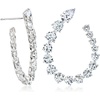 image:imageRossSimons RhodiumPlated FrontBack Hoop Earrings With 860 ct tw Czs