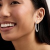 image:imageRossSimons RhodiumPlated InsideOutside Hoop Earrings With 540 ct tw Czs